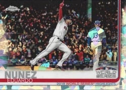 2019 Topps Chrome Sapphire Edition Base Set Eduardo Nunez #3 card