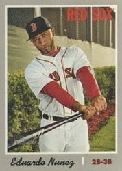 2019 Topps Heritage Base Set Eduardo Nunez #340 card
