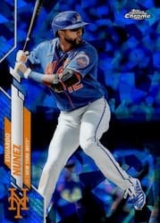 2020 Topps Chrome Update Sapphire Edition Base Set Eduardo Nunez #U-28 card