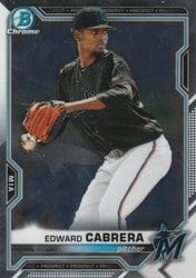 2021 Bowman Chrome Prospects Edward Cabrera #BCP-141 card