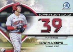 2023 Bowman Bowman Scouts Top 100 Edwin Arroyo #BTP-39 card