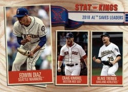 2019 Topps Big League Base Set Edwin Diaz / Craig Kimbrel / Blake Treinen #369 card