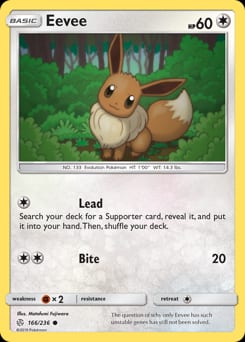2019 Cosmic Eclipse Eevee #166 card