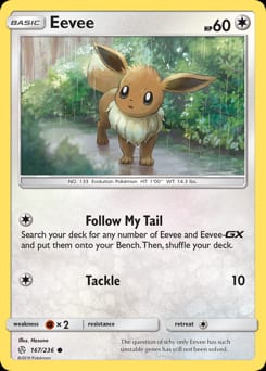 2019 Cosmic Eclipse Eevee #167 card