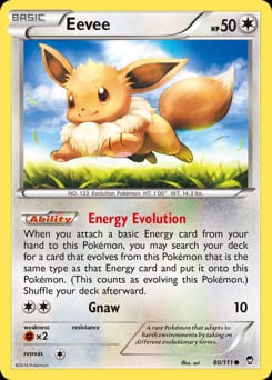 2014 Furious Fists Eevee #80 card