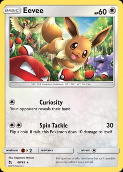 2019 Hidden Fates Eevee #48 card