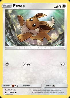 2019 Hidden Fates Eevee #49 card