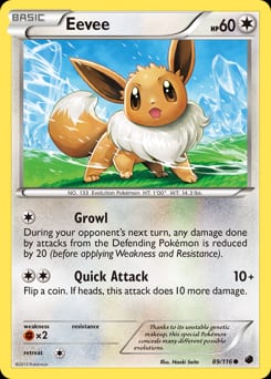 2013 Plasma Freeze Eevee #89 card