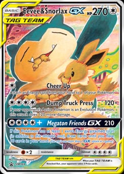 SM Black Star Promos Eevee & Snorlax-GX #SM169 card