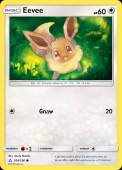 2018 Ultra Prism Eevee #104 card