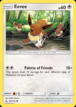 2018 Ultra Prism Eevee #105 card