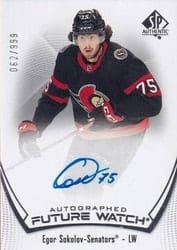 2021-22 SP Authentic Base Set Egor Sokolov #178 card