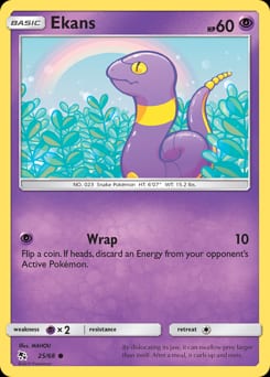 2019 Hidden Fates Ekans #25 card