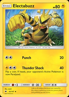 Burning Shadows Electabuzz #42 card