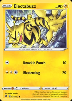 Rebel Clash Electabuzz #58 card