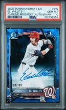 2025 Bowman Draft Sapphire Sapphire Chrome Prospect Autographs Eli Willits #CPA-EW card