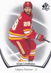 2021-22 SP Authentic Base Set Elias Lindholm #56 card