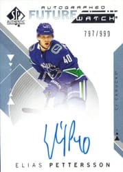 2018-19 SP Authentic Base Set Elias Pettersson #189 card