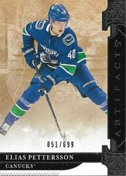 2019-20 Upper Deck Artifacts Base Set Elias Pettersson #143 card