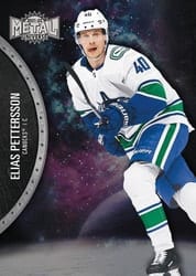 2021-22 SkyBox Metal Universe Base Set Elias Pettersson #77 card