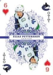 2022-23 O-Pee-Chee Playing Cards Elias Pettersson #6-HEARTS card