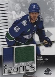 2022-23 SP Game Used Authentic Fabrics Elias Pettersson #AF-EP card