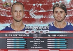 2024-25 Upper Deck Gaming Co-Op Elias Pettersson / Quinn Hughes #CGO-3 card