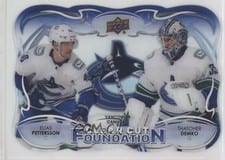 2022-23 Upper Deck Clear Cut Foundations Elias Pettersson/Thatcher Demko #CCF-DP card