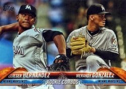 2018 Topps Update Base Set Elieser Hernandez / Merandy Gonzalez #US77 card