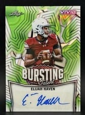 2025 Leaf Vivid Bursting With Talent Autographs Elijah Haven #TA-EH1 card