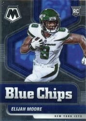 2021 Panini Mosaic Blue Chips Elijah Moore #15 card
