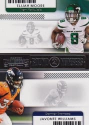 2021 Panini Contenders Round Numbers Elijah Moore / Javonte Williams #RN-EMO card