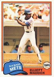 1981 Topps Base Set Elliott Maddox #299 card
