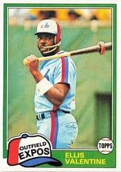 1981 Topps Base Set Ellis Valentine #445 card