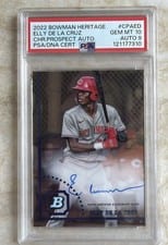 2022 Bowman Heritage Chrome Prospect Autographs Elly De La Cruz #CPA-ED card