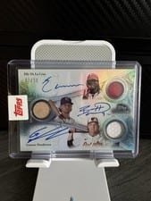 2025 Topps Sterling Triple Autographed Relics Elly De La Cruz / Bobby Witt, Jr. / Gunnar Henderson #TSSD-DWH card