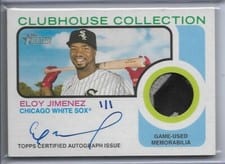 2022 Topps Heritage Clubhouse Collection Autograph Patch Eloy Jimenez #CCAR-EJ card