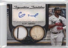2022 Topps Museum Collection Single-Player Signature Swatches Dual Relic Autographs Eloy Jimenez #SWDRA-EJ card