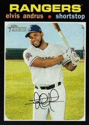 2020 Topps Heritage Base Set Elvis Andrus #401 card
