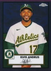 2021 Topps Chrome Platinum Anniversary Base Set Elvis Andrus #337 card