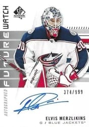 2019-20 SP Authentic Base Set Elvis Merzlikins #191 card