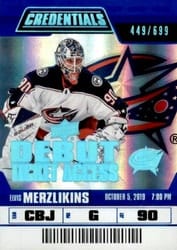 2019-20 Upper Deck Credentials Base Set Elvis Merzlikins #109 card