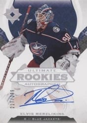 2019-20 Upper Deck Ultimate Collection Base Set Elvis Merzlikins #125 card