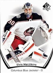 2021-22 SP Authentic Base Set Elvis Merzlikins #65 card