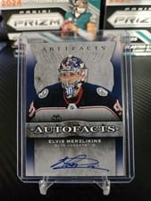 2021-22 Upper Deck Artifacts Autograph Facts Elvis Merzlikins #AF-EM card