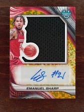 2024-25 Bowman's Best University Prospect Jumbo Relic Autographs Emanuel Sharp #PJRA-ES card