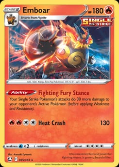 2021 Battle Styles Emboar #25 card