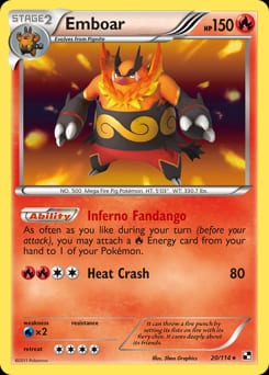 2011 Black & White Emboar #20 card
