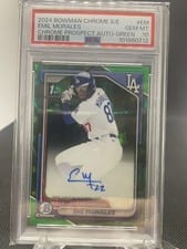 2024 Bowman Chrome Sapphire Edition Chrome Sapphire Prospect Autographs Emil Morales #CSPA-EM card