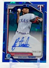 2024 Bowman Chrome Sapphire Edition Chrome Sapphire Prospect Autographs Emiliano Teodo #CSPA-ETE card
